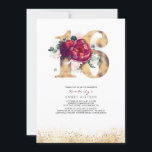 Sweet 16 Einladung Burgundy Red und Gold<br><div class="desc">16 . Geburtstag Gold Glitzer Einladung zum Geburtstag</div>