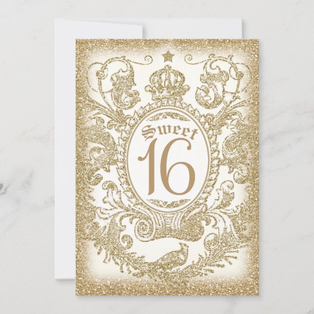 Sweet 16 einmal auf eine Zeit Elfenbein Einladung (Vorderseite)