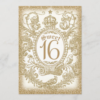 Sweet 16 einmal auf eine Zeit Elfenbein Einladung