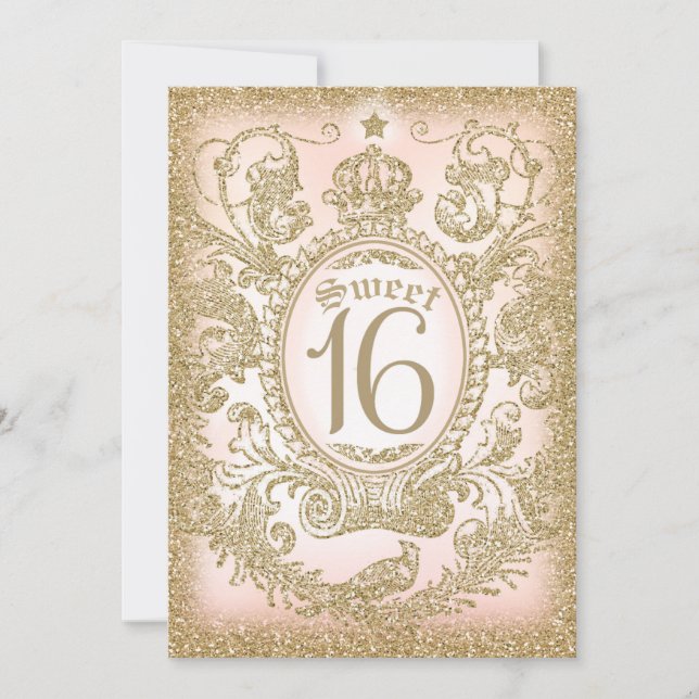 Sweet 16 einmal auf eine Zeit Prinzessin Einladung (Vorderseite)