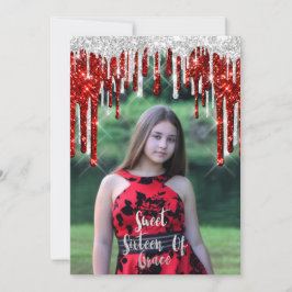 Sweet 16. Elisabeth Birthday Tropfens Foto Einladung