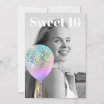*~* Sweet 16 FOTO Ballon Rainbow AP29 Geburtstag