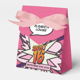 Sweet 16 Fun Girly Pink Comic Book Modern Birthday Geschenkschachtel