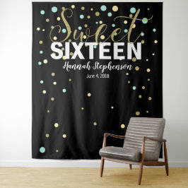 Sweet 16 Geburtstag Foto Stand Hintergrundbanner Wandteppich