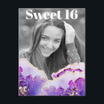 *~* Sweet 16 Geburtstag Foto Violet Abstrakt AP29 Einladungspostkarte<br><div class="desc">(Suche nach ähnlichen Designs für verschiedene Produkte in AP29)((Dieses Design kann an JEDES Alter oder EVENT angepasst werden)) Erfahren Sie, wenn Sie Hilfe benötigen. *~* Energiestärkte Abstrakte Postkarte. Ändern / Bearbeiten Sie den Text und das FOTO des süßen 16 Geburtstagskarls. Abstrakte Künstlerische Girly Chic SWEET 16 Save the Date mit...</div>