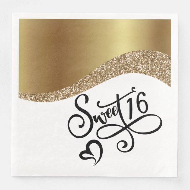 Sweet 16 Geburtstag Serviette (Vorderseite)