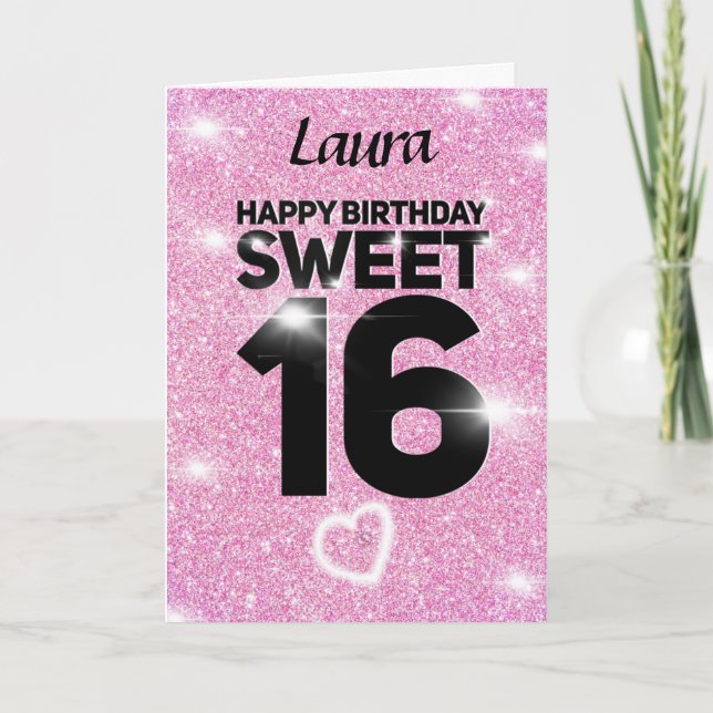 Sweet 16 Geburtstagkarte Karte (Vorderseite)