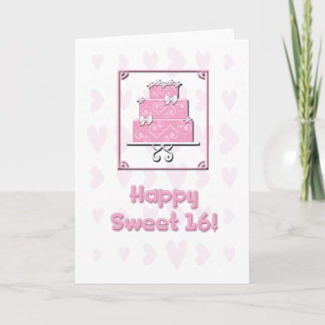 Sweet 16 Geburtstagskarte Karte (Vorderseite)