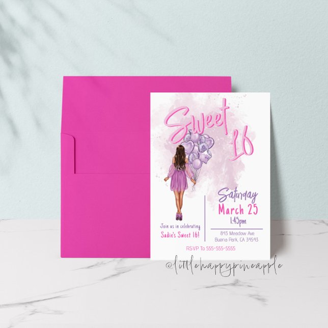 Sweet 16 Geburtstagsparty Einladung (Von Creator hochgeladen)