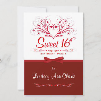 Sweet 16. Geburtstagsparty Einladungen