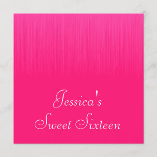 Sweet 16 Geburtstagsparty Hot Pink Static Einladung