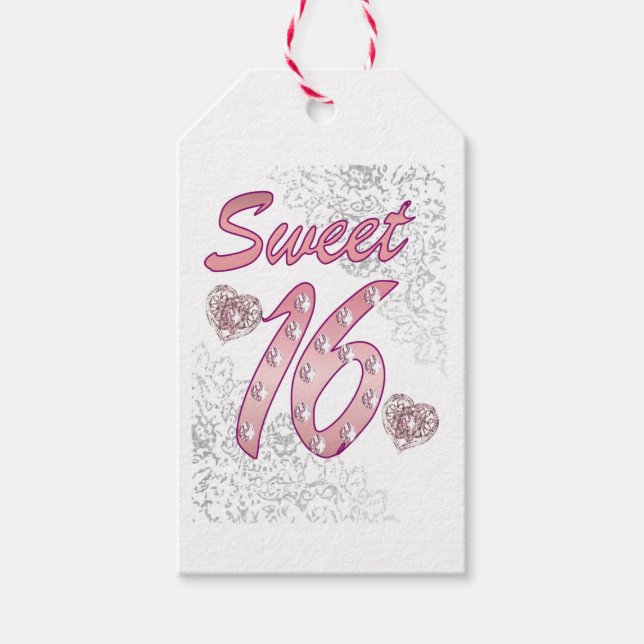 Sweet 16 Geschenktag Geschenkanhänger (Vorderseite)