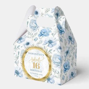 Sweet 16 Gevor Box Pastel Blue Boho Floral Sparkle Geschenkschachtel