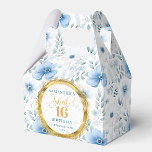 Sweet 16 Gevor Box Watercolor Blue Boho Blume Geschenkschachtel