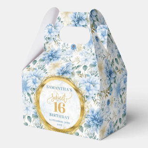 Sweet 16 Gevor Box Watercolor Blue Boho Floral Geschenkschachtel