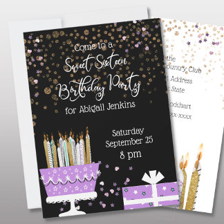 Sweet 16 Glitzer Cake and Candles