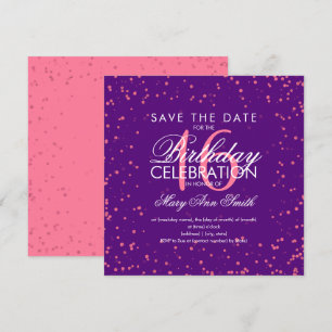 Sweet 16 Glitzer Dots Rose Gold Lila Einladung