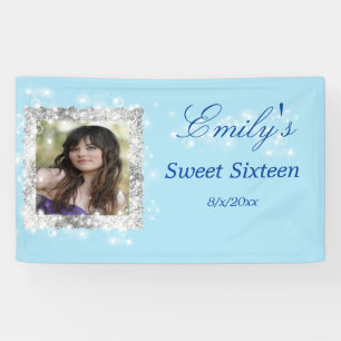 Sweet 16, Glitzer, Sparkle, kundenspezifisch Banner