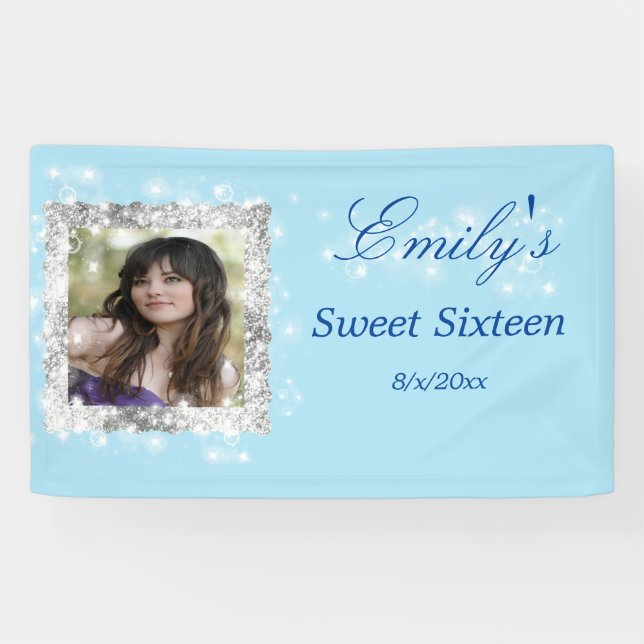 Sweet 16, Glitzer, Sparkle, kundenspezifisch Banner (Horizontal)