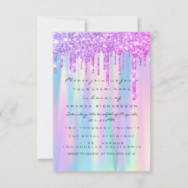 Sweet 16. Glitzer Tropfen Pink Blue Wedding Bridal Einladung