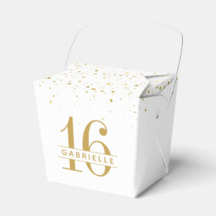 Sweet 16 Gold Confetti Personalisiert Mini Ausflug Geschenkschachtel