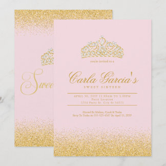 Sweet 16 Gold & Sparling Einladung