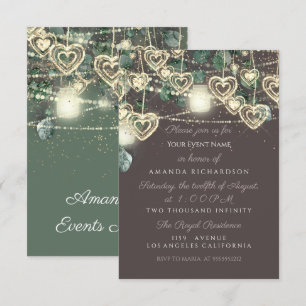 Sweet 16. Green BRIDAL Rustikales Wald Mint Brown Einladung