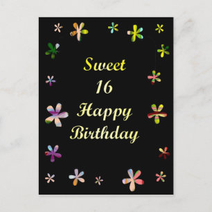 Sweet 16 Happy Birthday Postkarte