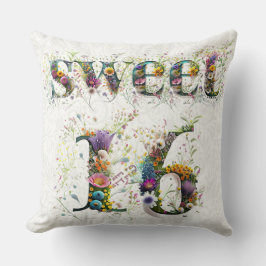 Sweet 16 Happy Birthday Wildblumen Text Kissen