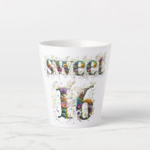 Sweet 16 Happy Birthday Wildblumen Text
