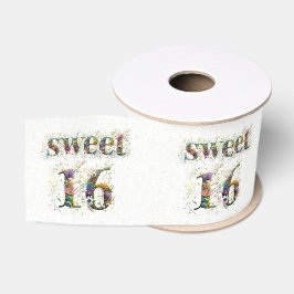 Sweet 16 Happy Birthday Wildblumen Text Ripsband