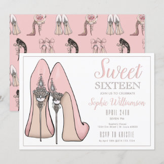 Sweet 16 High Heel Geburtstag Einladung