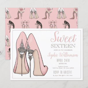 Sweet 16 High Heel Invitation Anniversaire