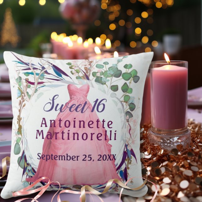 Sweet 16 Hübsch rosa Formkleid Kissen (Von Creator hochgeladen)