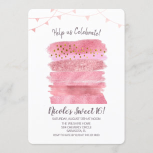 Sweet 16 Invitation de gâteau d'anniversaire