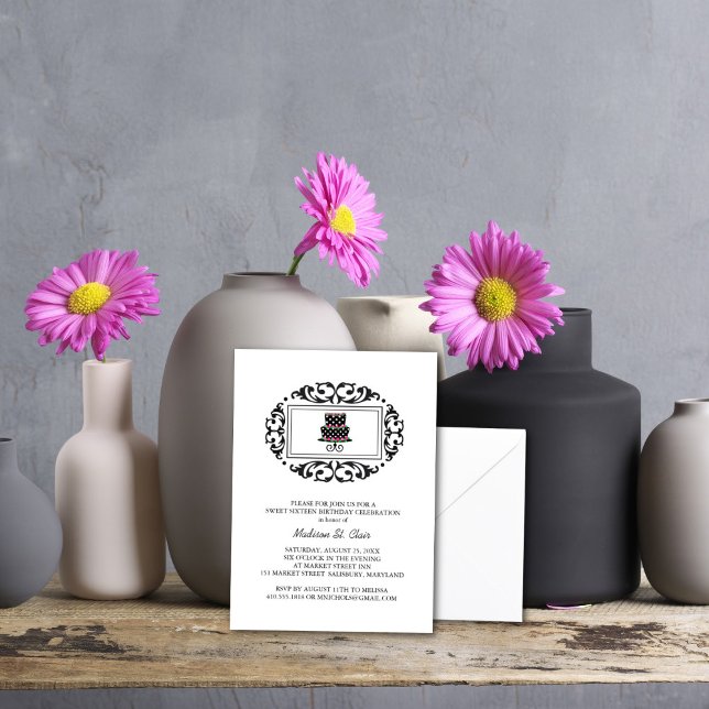 Sweet 16 Invitations de fête d'anniversaire (Créateur téléchargé)