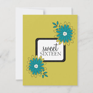 Sweet 16 Invitations de fête d'anniversaire {Boho