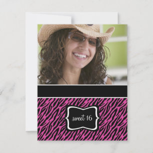 Sweet 16 Invitations de fête d'anniversaire {Zebra