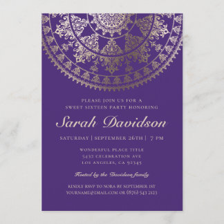 Sweet 16 Invitations de parties - Élégante huile d