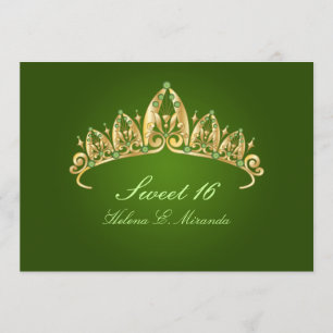 Sweet 16/ invitations tiara/émeraude