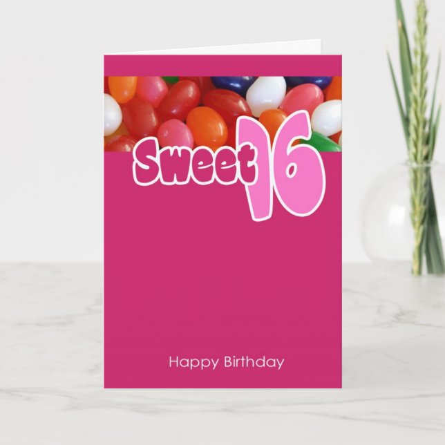 Sweet 16 Jelly Beans Karte (Vorderseite)