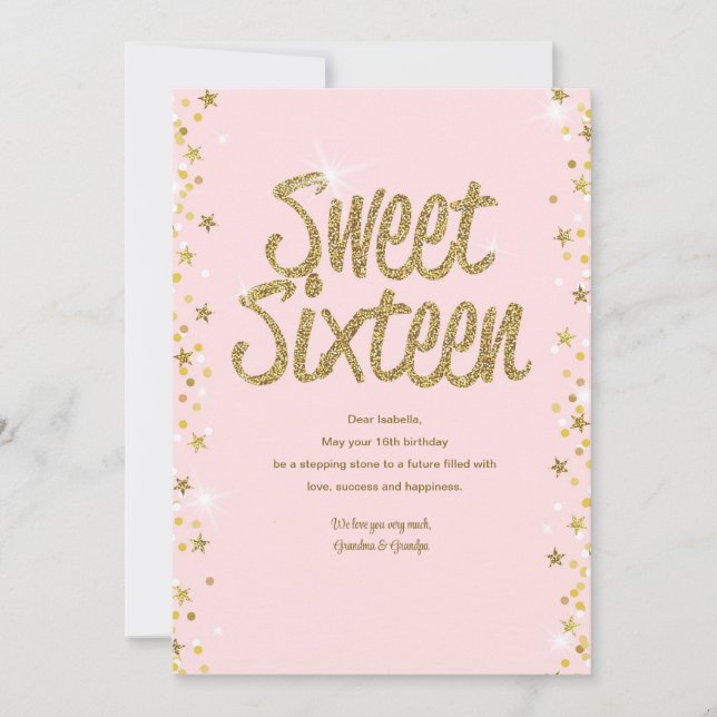 Sweet 16 Karte (Vorderseite)