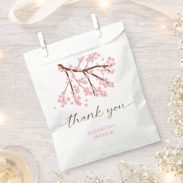 Sweet 16 Kirschblüten Geburtstagsblumenblüte Geschenktütchen (Ausgeschnitten)
