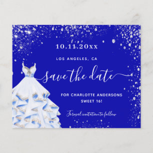Sweet 16 königsblaue Kleidung Save the Date Flyer