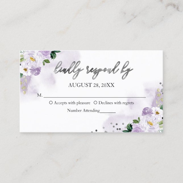 Sweet 16 Lila Aquarellfarben UAWG Umhüllung Visitenkarte (Vorderseite)