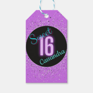 Sweet 16 Lila Silberbrillanz Personalisiert Geschenkanhänger