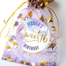 Sweet 16 Lila Watercolor Gold Girly Geburtstag