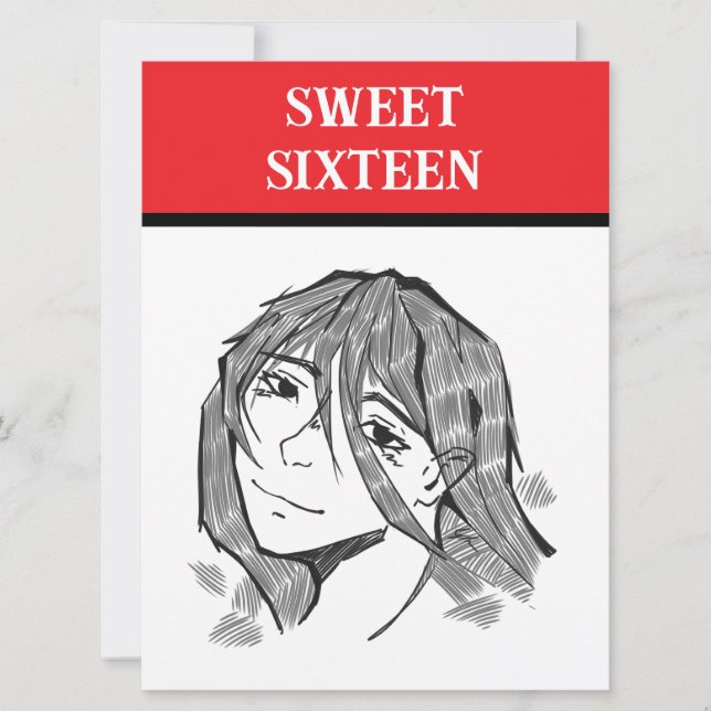 Sweet 16 lineart  feiertagskarte (Vorderseite)