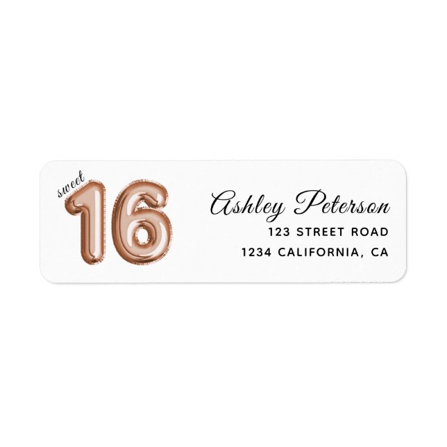 Sweet 16 Luxury Rose Gold Balloons (Vorne)