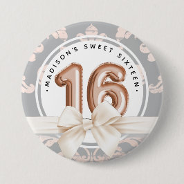 Sweet 16 Luxury Rose Gold Löwen Damaskus Button